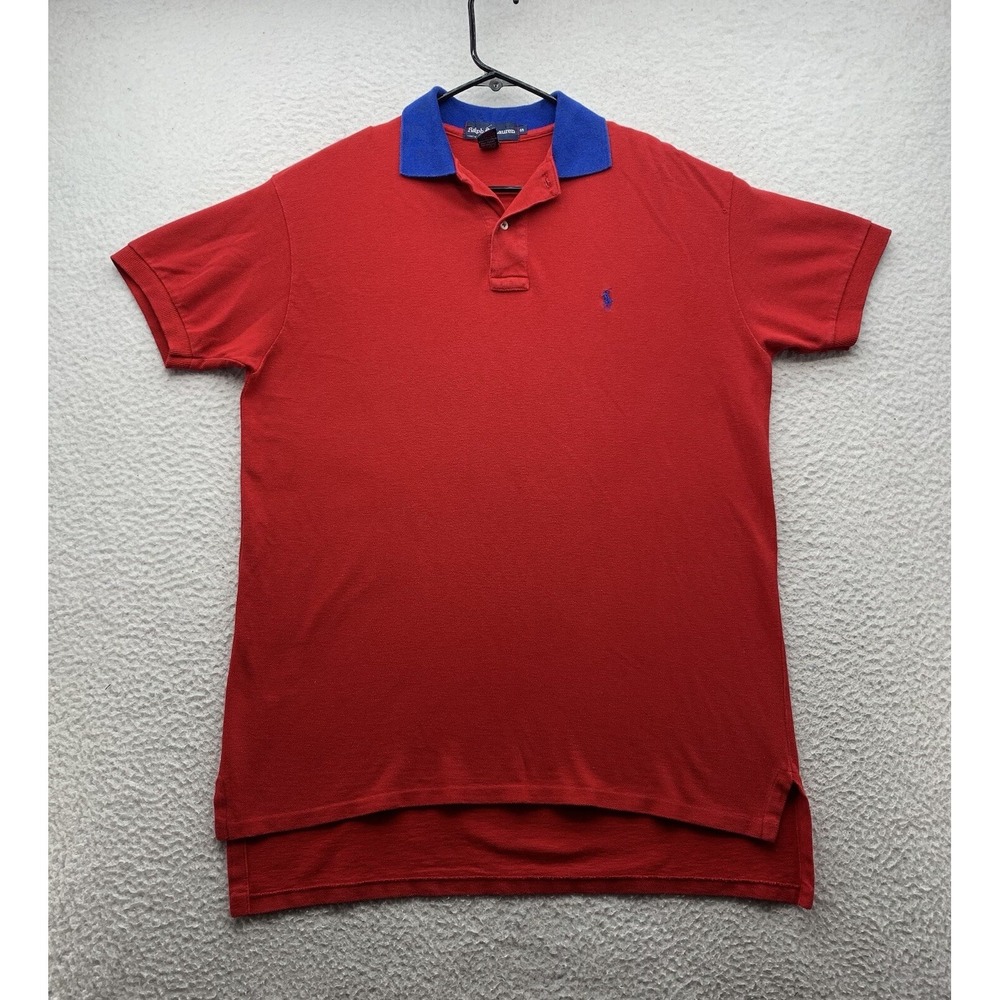 VTG Polo Ralph Lauren Shirt Mens Small (Fits Medium) Red Blue Golf Preppy Club